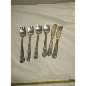 1847 Rogers Bros Silverplate Cocktail/Seafood Forks Set with Spreaders